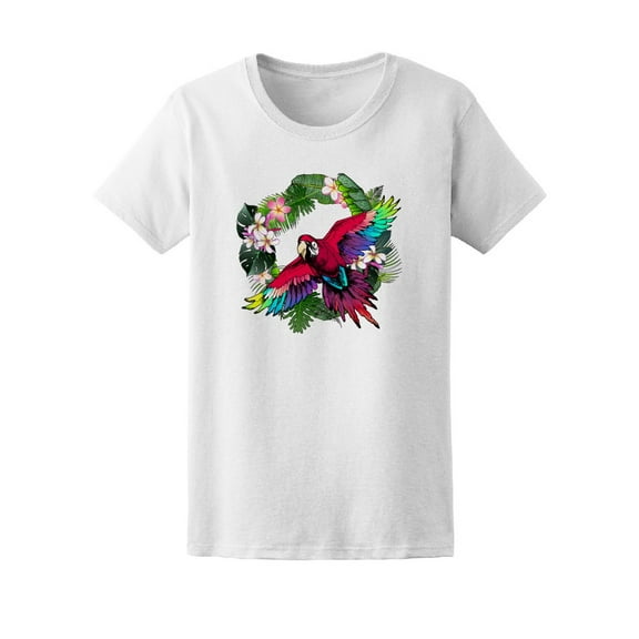 Colorful Parrot With Wreath Tee Women's -Image by Shutterstock
