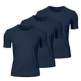 thumbnail image 3 of LIBRCLO 3-Pack Mens T Shirts Short Sleeve Crewneck Tees Workout Shirts for Lightweight Breathable, Running Gym Athletic, Navy XXL, 3 of 7
