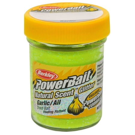Berkley PowerBait Natural Glitter Trout Dough Bait Garlic Scent/Flavor, (Best Bait For Hatchery Trout)