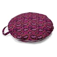 thumbnail image 1 of Snakeskin Print Round Floor Cushion with Handle, Fashion Wild Reptile Repetitive Girly Tones, Decorative Pillow for Living Room & Dorms, 18" Round, Magenta Multicolor, by Ambesonne, 1 of 4