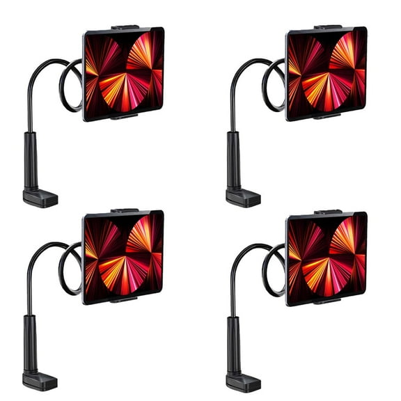 4-Pack Fenzer Gooseneck Tablet Holder Stand for Bed Desk Table Adjustable Flexible Arm Mount Clamp Compatible with iPad Air Mini |Galaxy Tabs | Fire | Switch | Phone or Other 4.7-10.5" Devices