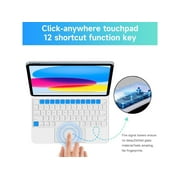Keyboard Case for iPad 10th Generation, Organic-Silicon PU, Magic Magnetic Stand Keyboard for iPad 10 with Multi-Touch Trackpad, Floating Design, 7 Colors Backlit, Bluetooth
