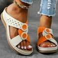 thumbnail image 3 of Dakaela Women Orthotic Slides Comfortable Walking Sandals Arch Support Bohemian Summer Shoes Orange 6, 3 of 7