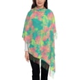 thumbnail image 4 of Cauagu Colorful Palm Leaves Print Women Wrap Shawl tassels Scarves Retro Scarf 77.6"X28.3", 4 of 8