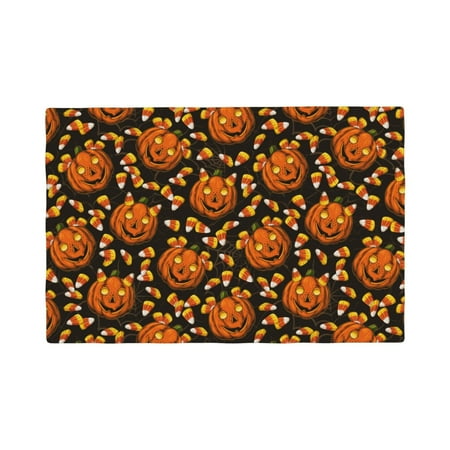 

Placemats Set of 4 Quirky Corn Pumpkin Heat Resistant Non - Slip Place mats Waterproof table mat for Kitchen Dining-4片装