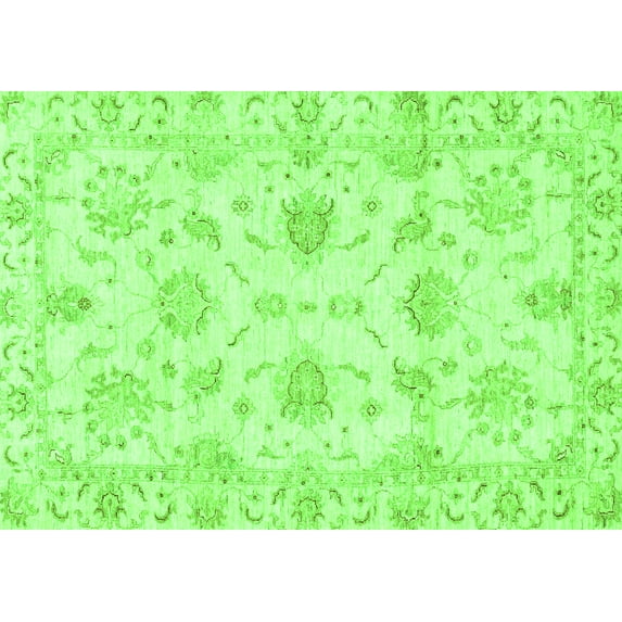 Ahgly Company Indoor Rectangle Oriental Green Modern Area Rugs, 5' x 7'