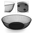 thumbnail image 3 of Wrought Iron Fruit Basket Metal Wire Round Openwork Drain Bowl Snacks Storage, 3 of 5