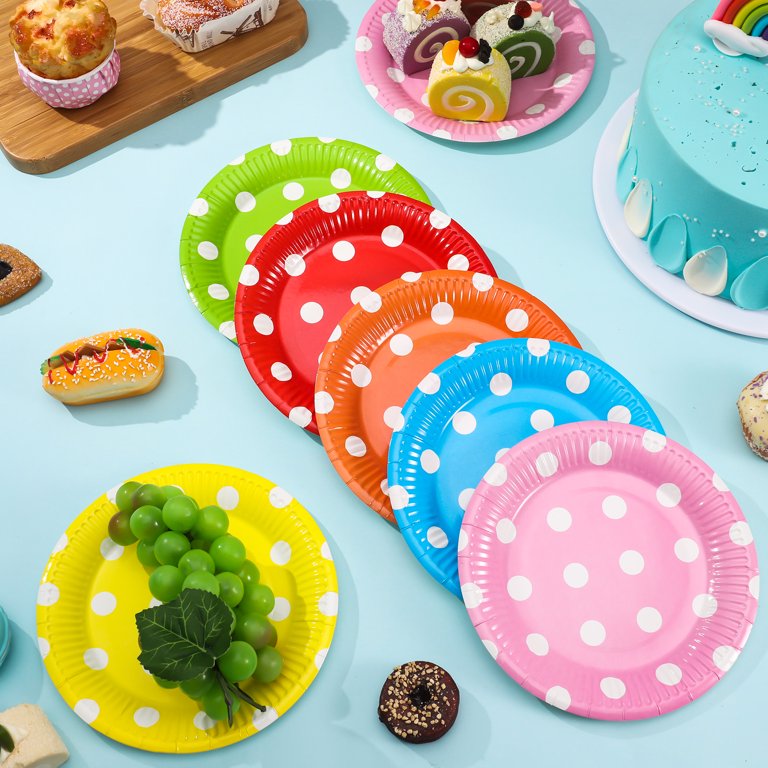 Disposable Paper Plates, Paper Dessert Plates, Dinner Paper Plates,  Colorful Paper Plate Bulk For Party Birthday Picnic Shower Diy - Temu