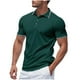thumbnail image 2 of Blusa y camisa de manga corta con cuello vuelto para hombre, de verano, de malla, informal, holgada, con solapa y botones, de poliéster., 2 of 9