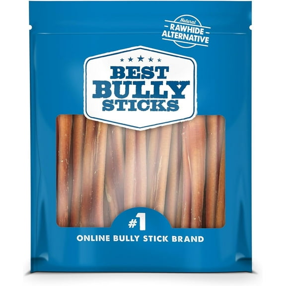 Best Bully Sticks 6 Inch Odor-Free Bully Sticks - 20 Count (Pack of 1) - Bulk Bag, Odorless 100% Natural Grass-Fed Beef, Easily Digestible, No Grain or Rawhide, Ideal for Big Breeds