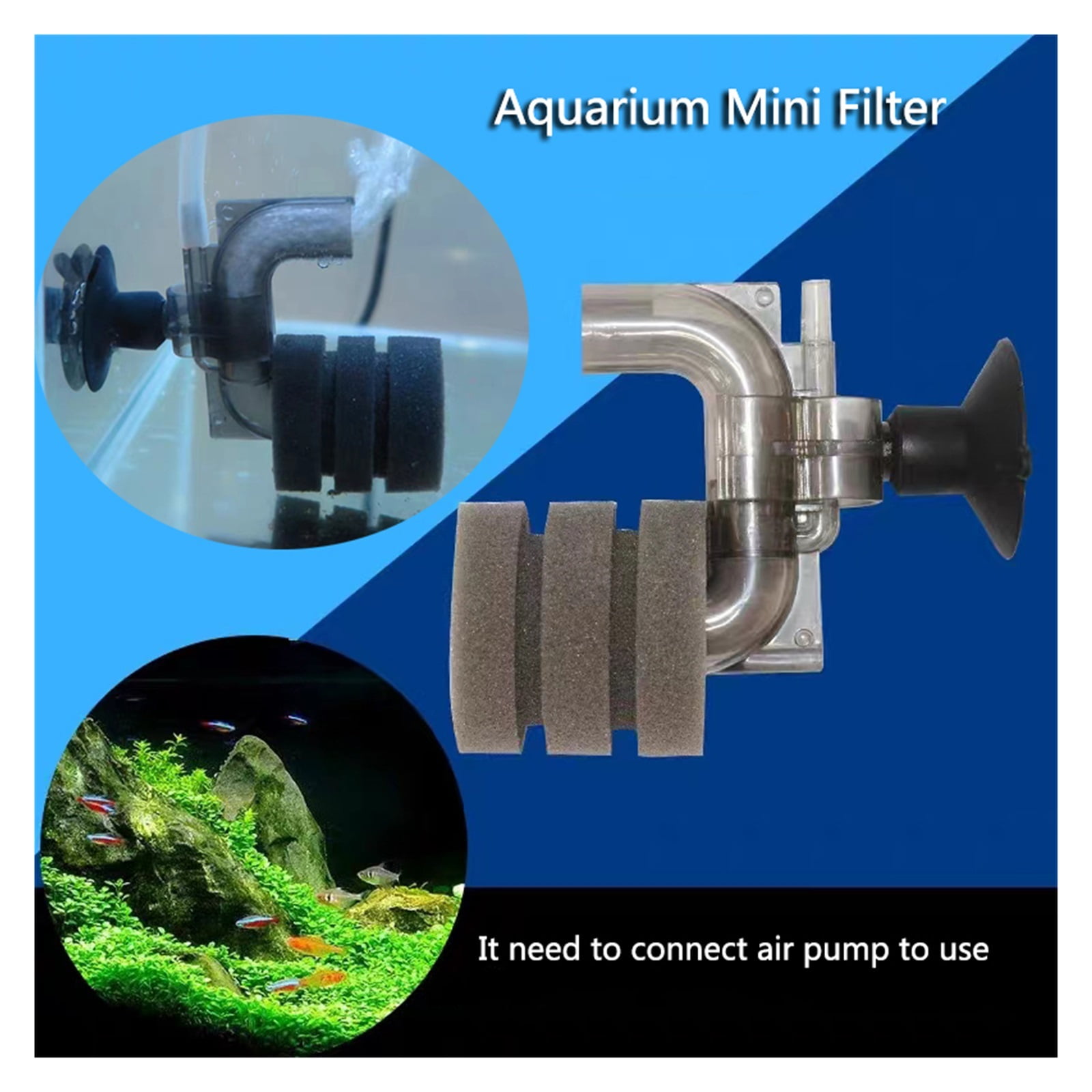 Aquarium Spong Filter Fish Tank Shrimp Pond Air Pump Biochemical Sponge Filter Bio Sponges Filters