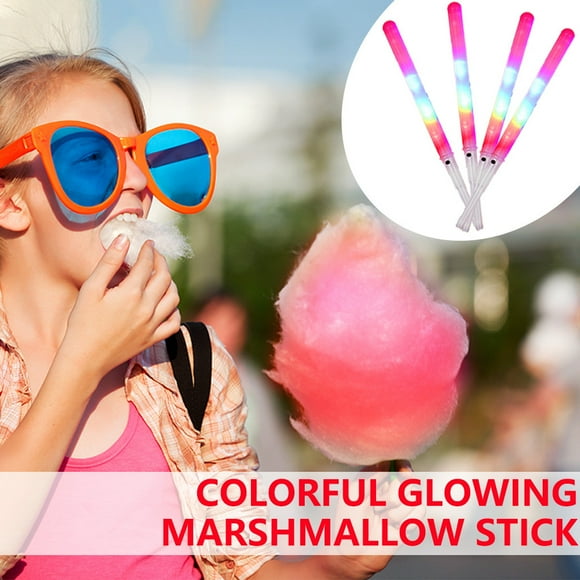 EGNMCR Children's Colorful Glowing Cotton Candy Stick Marshmallow stick