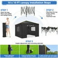 thumbnail image 6 of HOTEEL 10x10 Gazebo Canopy Tent with 4 Netting Sidewalls,Pop up Gazebo Tents,Outdoor Party Tents with Sandbags,Brown, 6 of 8