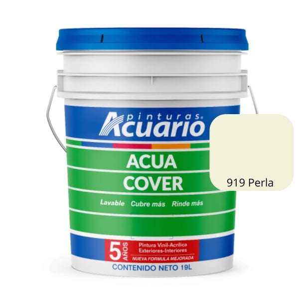 PINTURA VINILICA ACUA COVER COLOR PERLA MATE ACUARIO CUBETA