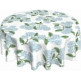 thumbnail image 1 of Blue Green Floral Round Tablecloth 70 Inch Hydrangea Flower Table Cloth Spring Summer Holiday Table Covers Polyester Indoor Outdoor Farmhouse Tablecloths for Kitchen Dining Party Picnic, 1 of 6