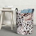 thumbnail image 3 of DouZhe Waterproof Collapsible Large Laundry Baskets, Mix Animal Fashion Texture Prints Circular Hamper with Handles, 3 of 7