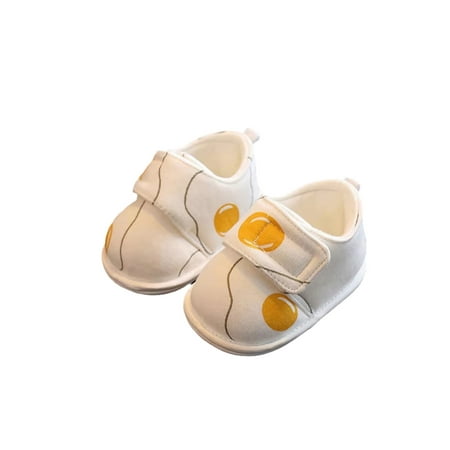 

Lumento Baby Mary Jane Soft Sole Crib Shoes Comfort Flats Prewalker First Walker Princess Dress Shoes Egg Yolk Flats 9-12 months
