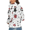 thumbnail image 3 of Snow Santa Gift Sock Christmas Pattern Women's Turtleneck Sweater Long Sleeve Ribbed Fitted Turtle Neck Casual Fall Winter Collection Top S, 3 of 4