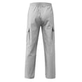 thumbnail image 5 of Men's Cargo Pants Straight Leg Casual Work Multi Pocket Utility Pants Light Gray XL, 5 of 6