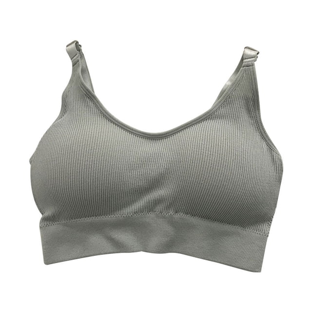 Minnieouse Sujetador deportivo sin costuras para mujer, top deportivo push up para fitness, espalda en U con relleno Ropa interior gris Minnieouse AP000316-02