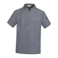 thumbnail image 2 of Chef Coat Snap Button Short Length Sleeve Shirt Summer Men Women Chef Clothes Chef Jacket Uniform Workwear for Kitchen Bakery Catering Hotel L, 2 of 8