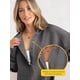 thumbnail image 4 of Sudadera con Capucha de Larga Extragrande para Mujer, Cuello en V, Botones y Abertura Lateral, Estilo Informal. Gris S, 4 of 9