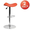 thumbnail image 3 of Flash Furniture Jefferson 2 Pk. Contemporary Orange Vinyl Adjustable Height Barstool with Wavy Seat and Chrome Base, 3 of 8