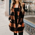 thumbnail image 2 of outfmvch cardigan for women long sleeve plaid print button open front long cardigan outerwear womens tops orange, 2 of 8