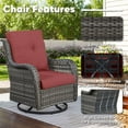 thumbnail image 7 of Gymojoy Outdoor Swivel Rocker Patio Chairs Set of 2, 2Pieces Swivel Rocking Patio Chairs with Deep Seat and High Back, 7 of 7