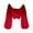 Red, variant on Mikilon Women Backless Crop Blouses V-neck Long Sleeve Shirts Solid Color Puff Sleeve Tops