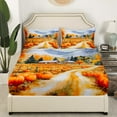 thumbnail image 3 of Manfei Botanical Pumpkin Full Sheet Sets,Autumn Harvest Bedding Full Size,Lodge Cabin Bed Sheets Set Full Size,Breathable Thanksgiving Day Room Decor,4-Piece, 3 of 6