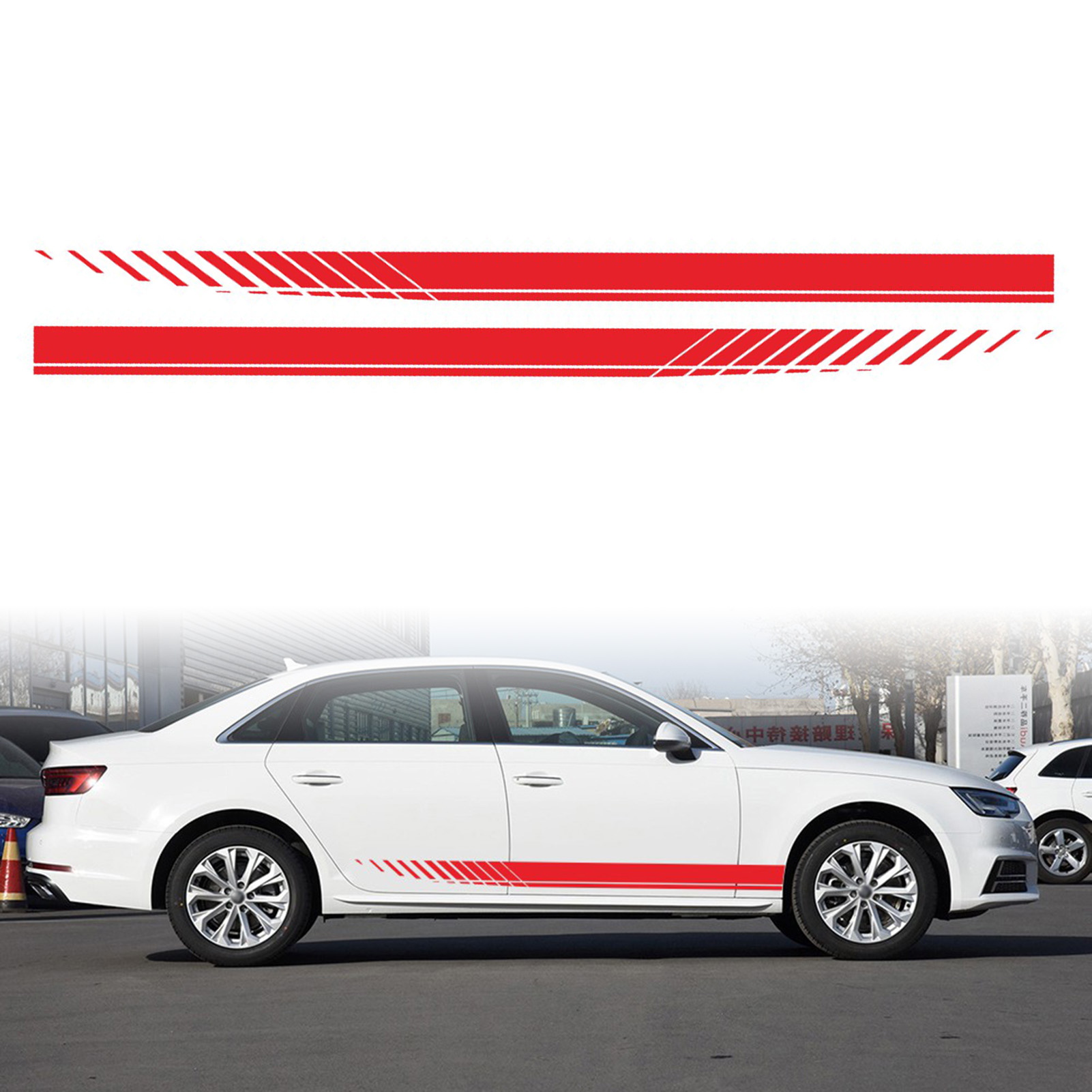 NOVSIGHT Universal Car Sticker Strip Style Racing Car Body Side Roof