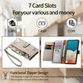thumbnail image 2 of Feishell for Samsung Galaxy A23 5G Case,RFID Blocking Wallet Case for Women Men,Premium PU Leather Credit Card Holder Zipper Pocket Magnetic Buckle Flip Kickstand Phone Case with Wrist Strap,Gray, 2 of 10