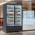 thumbnail image 2 of 35.3 Cu. Ft Black Commercial Beverage Merchandiser Cooler – Upright Refrigerator with Glass Door & Adjustable Shelves, Ideal for Stores, Restaurants, Bars & Supermarkets, 2 of 7