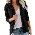 thumbnail image 1 of Chaqueta militar con botones a presión para mujer, ropa de calle, abrigo de otoño, chaquetas utilitarias de manga larga, 1 of 3