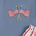 thumbnail image 5 of HCNTES Toddler Baby Infant Newborn Boys Girls Independence Day Outfits Set Spring Summer Short Sleeve Shirt and Pants Set Kids 2-piece Pajamas Sleepwear(F02-Red,12-18 Months), 5 of 8