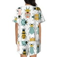 thumbnail image 6 of Rateoe Colorful Insects Pattern Women's Short-Sleeved Pajama Set - 2 Piece Soft and Lightweight Sleepwear Set-X-Large, 6 of 7