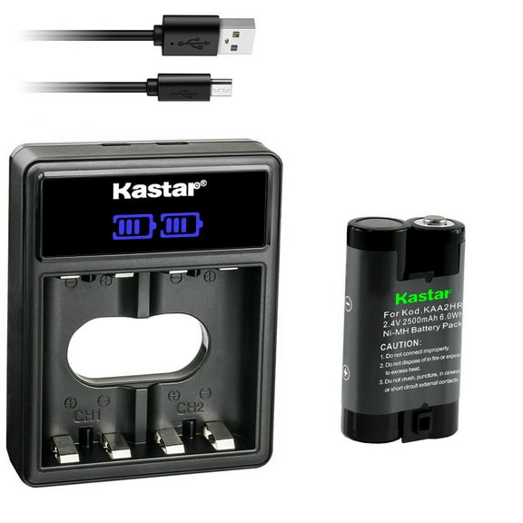 Kastar 1-Pack KAA2HR Battery and LCD Dual USB Charger Replacement for Kodak EasyShare C1013, C300, C310, C315, C330, C340, C360, C433, C433 ZOOM, C503, C513, C530, C533 ZOOM, C603, C613 Camera