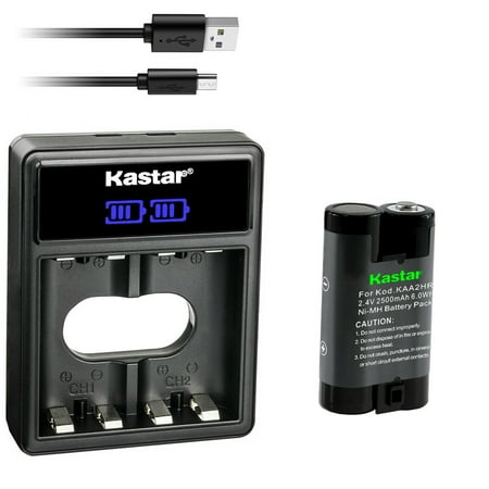 Kastar 1-Pack KAA2HR Battery and LCD Dual USB Charger Replacement for Sony D-220  D-223  D-321  D-4215P  Discman ESP  D-421SP Panasonic Palmcam PV-DC1000  Palmcam PV-DC1080  PV-DC1580 Digital Camera
