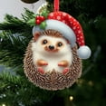 thumbnail image 7 of SMKE Vintage Handcrafted Christmas Ornaments,Creative Decorative,Animal Collection For Tree Decor,Wood Hanging Pendant,Xmas Gift,Modern Wall Decor For Home,Car,Living Room,Bedroom 2.75" Hedgehog, 7 of 7