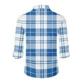 thumbnail image 3 of Dwelliawo Shirt for Men Plaid Flannel Shirt Casual Button Down Shirts Oversized Retro Shirt Autumn Tops with Pocket Cyan 2XL, 3 of 3