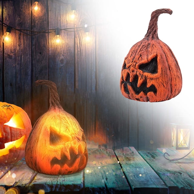 Linterna de calabaza de Halloween con luz y sonido | Decoración animada con cabeza de calabaza parlante para exhibiciones de Halloween en interiores y exteriores