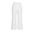 thumbnail image 3 of GPOECD Summer Casual Blend Elastic Waist Pants Straight Wide Leg Long with Pockets for Women Wide Leg Trousers Women White,M, 3 of 5