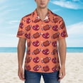 thumbnail image 2 of Gukieu Cartoon Meat Print Men's Short-sleeved Shirts, Button-down Lapel Hawaiian Shirts, T-shirts, Beach Vacation Summer Casual Wear,XX-Large, 2 of 7