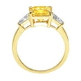 thumbnail image 3 of 3 ct Cushion Cut Natural Citrine 3 Stone 18K Yellow Gold Womens Engagement Ring, 3 of 5