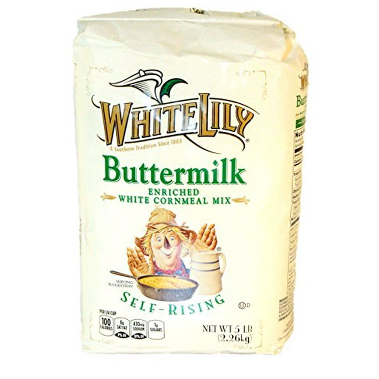 Corn Flour White Lily Enriched White Cornmeal Mix - 2 Lb Bag, Self-Rising,  Ground From Whole White Corn, Southern Pantry Staple Corn Meal