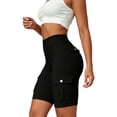thumbnail image 6 of UDAUDU Womens High Waisted Shorts Workout Stretchy 2026 Summer Tummy Control Yoga Pants with Multi Cargo Pockets Butt Lifting Leggings Black XL, 6 of 6