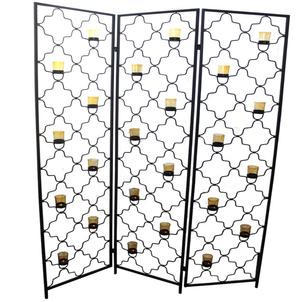 Alluring Metal Room Divider With Candle Holder