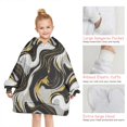 thumbnail image 6 of Black White Gold Marble Pattern Blanket Hoodies for Kids 6-13YR Oversize Wearable Blanket Hoodies for Boys Girls Teens, 6 of 7