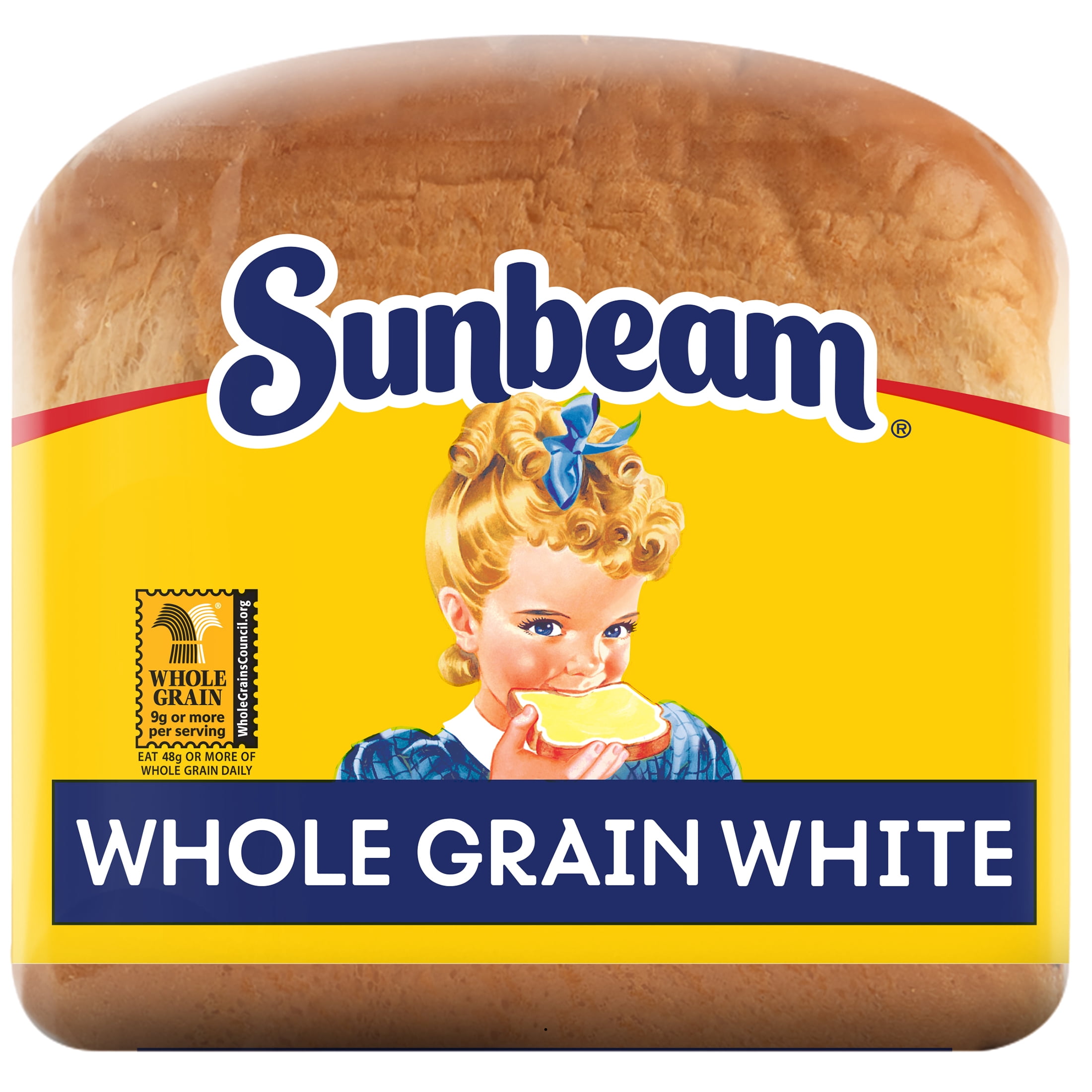 Sunbeam Whole Grain White with Bread Loaf, Fresh, 22 oz, 22 Count